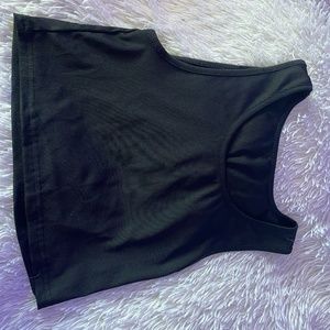 Black ribbed tank top